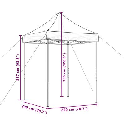 vidaXL Tenda da Festa Pieghevole Pop-Up Tortora 200x200x306 cm