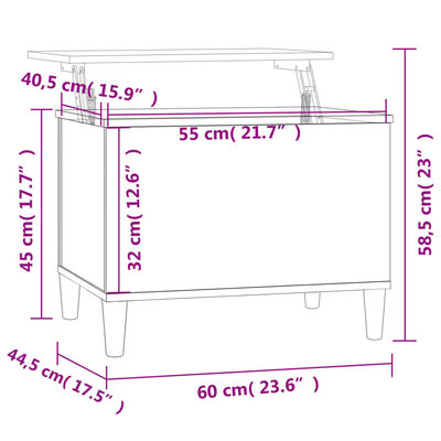 vidaXL Tavolino Salotto Rovere Marrone 60x44,5x45 cm Legno Multistrato