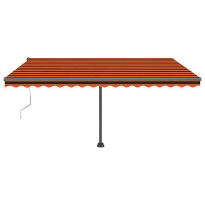 vidaXL Tenda Automatica Sensore Vento e LED 450x300 cm Arancio Marrone