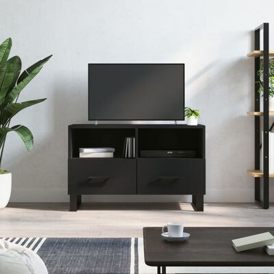 vidaXL Mobile Porta TV Nero 80x36x50 cm in Legno Multistrato