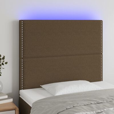 vidaXL Testiera a LED Marrone Scuro 100x5x118/128 cm in Tessuto