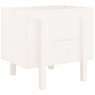 vidaXL Fioriera da Giardino Bianca 62x50x57 cm Legno Massello di Pino