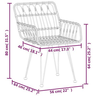 vidaXL Set da Pranzo da Giardino 7 pz in Polyrattan