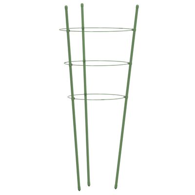 vidaXL Supporti Piante da Giardino con 3 Anelli 5pz Verde 60cm Acciaio