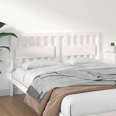 vidaXL Testiera per Letto Bianca 155,5x4x100 cm Legno Massello di Pino