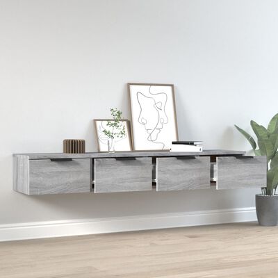 vidaXL Mobili Pensili 2 pz Grigio Sonoma 68x30x20 cm Legno Multistrato