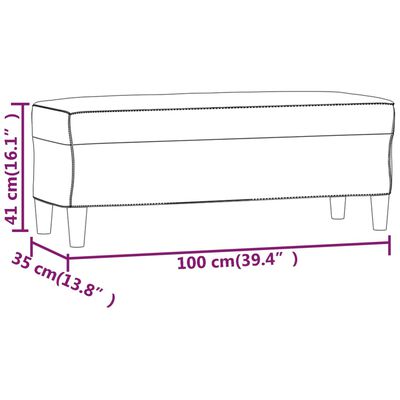 vidaXL Panca Rosso Vino 100x35x41 cm in Velluto