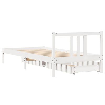 vidaXL Letto senza Materasso Bianco 90x200 cm Legno Massello di Pino