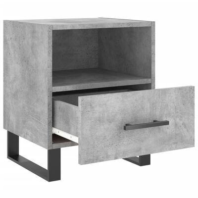 vidaXL Comodino Grigio Cemento 40x35x47,5 cm in Legno Multistrato