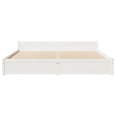 vidaXL Giroletto senza Materasso Bianco 200x200 cm Legno Massello Pino