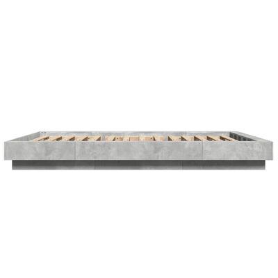 vidaXL Giroletto Luci LED Grigio Cemento 140x190 cm Legno Multistrato