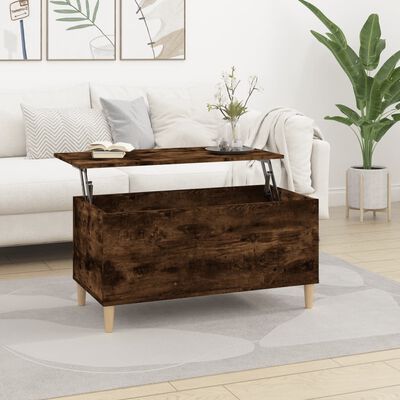 vidaXL Tavolino da Salotto Rovere Fumo 90x44,5x45 cm Legno Multistrato