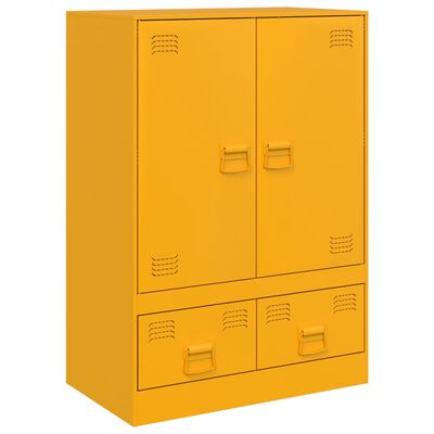 vidaXL Credenza Giallo Senape 67x39x95 cm in Acciaio