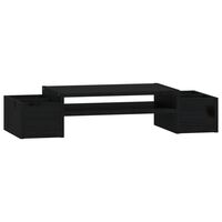 vidaXL Supporto per Monitor Nero 70x27,5x15cm Legno Massello di Pino