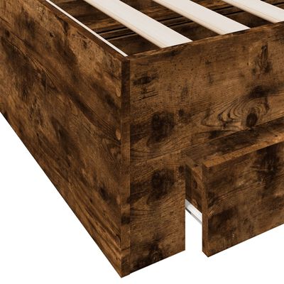 vidaXL Giroletto con Cassetti Rovere Fumo 160x200 cm Legno Multistrato