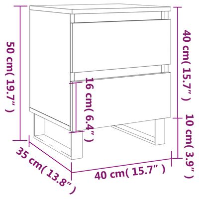 vidaXL Comodini 2pz Rovere Marrone 40x35x50 cm in Legno Multistrato