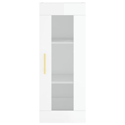 vidaXL Credenza 34,5x34x180 cm in Legno Multistrato Bianco Lucido