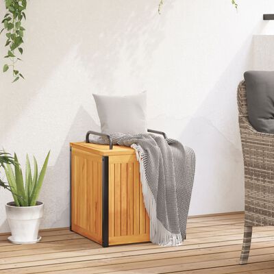 vidaXL Cassa da Esterno per Cuscini 45x45x45/53cm in Legno e Acciaio