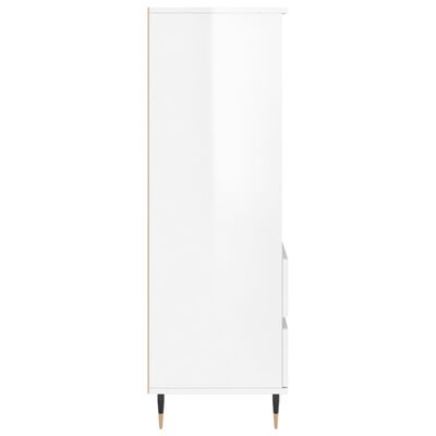 vidaXL Credenza Bianco Lucido 40x36x110 cm in Legno Multistrato