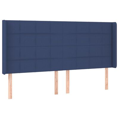 vidaXL Letto a Molle con Materasso e LED Blu 160x200 cm in Tessuto