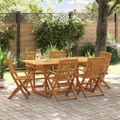 vidaXL Set da Pranzo da Giardino 7pz 180x90x75cm Legno Massello Acacia