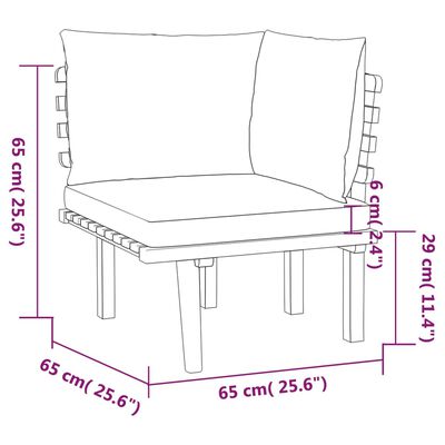 vidaXL Set Divani da Giardino 4 pz con Cuscini in Massello di Acacia