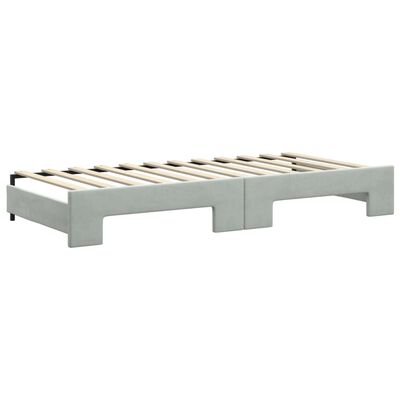 vidaXL Divano Letto Estraibile Materassi Grigio Chiaro 90x200 Velluto