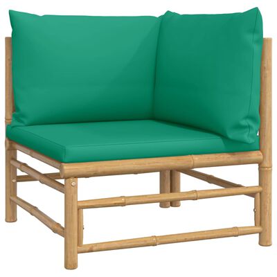 vidaXL Set Salotto da Giardino 6pz con Cuscini Verdi Bambù