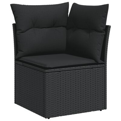 vidaXL Set Divani da Giardino con Cuscini 8 pz Nero in Polyrattan