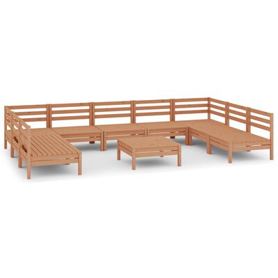 vidaXL Set Salotto da Giardino 10 pz in Legno Massello di Pino ambra