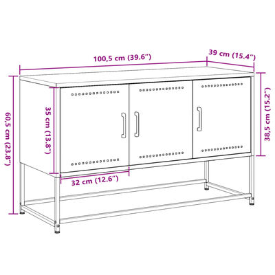 vidaXL Mobile TV Verde Oliva 100,5x39x60,5 cm in Acciaio