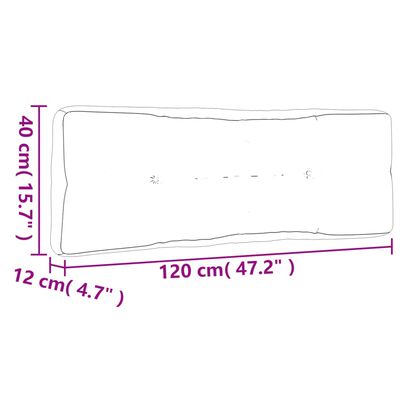 vidaXL Cuscino per Pallet Tortora 120x40x12 cm in Tessuto