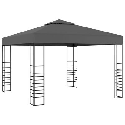 vidaXL Gazebo da Giardino con Luci LED a Stringa 3x3 m Antracite