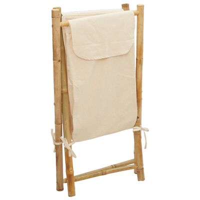 vidaXL Cesto per Biancheria Bianco Crema 41,5x36x63,5 cm in Bambù