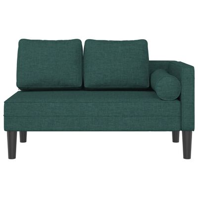 vidaXL Chaise Longue con Cuscini Verde Scuro in Tessuto