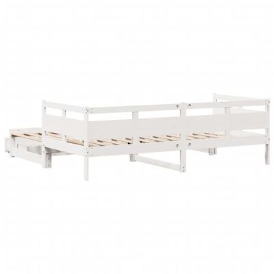 vidaXL Dormeuse Letto Estraibile e Cassetti Bianca 80x200cm Legno Pino