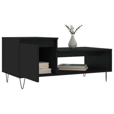 vidaXL Tavolino da Salotto Nero 100x50x45 cm in Legno Multistrato