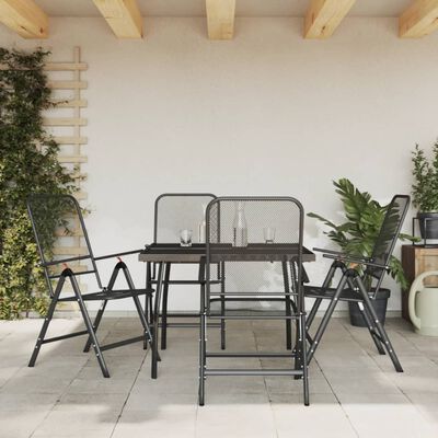 vidaXL Set da Pranzo da Giardino 5pz Antracite in Rete Metallica