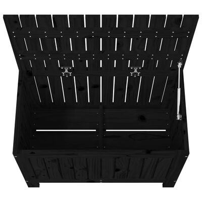 vidaXL Contenitore da Giardino Nero 76x42,5x54 cm Legno Massello Pino