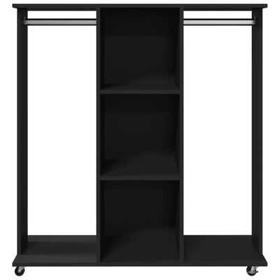 vidaXL Armadio con Ruote Nero 102x38x110 cm in Legno Multistrato