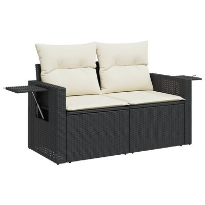 vidaXL Set Divani da Giardino 14pz con Cuscini in Polyrattan Nero