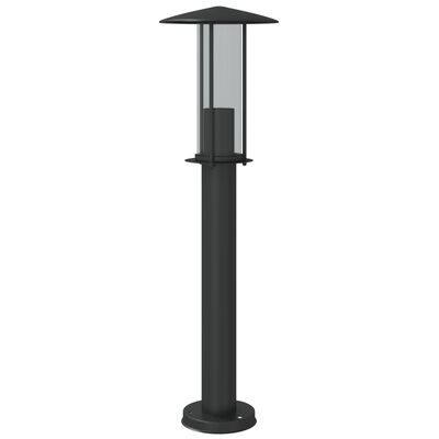 vidaXL Lampada da Terra per Esterni Nera 60 cm in Acciaio Inox