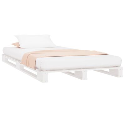 vidaXL Letto a Pallet Bianco 90x200 cm in Legno Massello di Pino