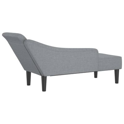 vidaXL Chaise Longue con Cuscini Grigio Chiaro in Tessuto