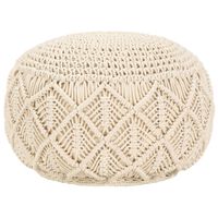 vidaXL Pouf Lavorato a Mano in Macramé 45x30 cm in Cotone