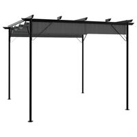 vidaXL Pergola con Tetto Retrattile Antracite 3x3m in Acciaio 180 g/m²