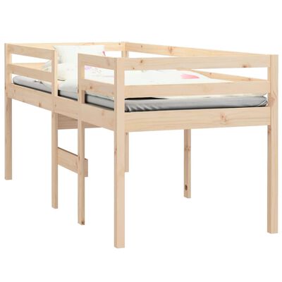 vidaXL Letto a Soppalco 90x200 cm in Legno Massello di Pino