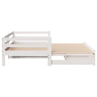 vidaXL Dormeuse Letto Estraibile e Cassetti Bianco 90x200cm Legno Pino