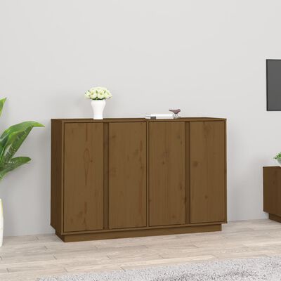 vidaXL Credenza ambra 120x35x80 cm in Legno Massello di Pino