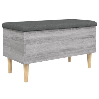 vidaXL Panca Portaoggetti Grigio Sonoma 82x42x46 cm Legno Multistrato